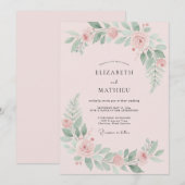 ブライドルミントペオニーの結婚式 招待状 (正面/裏面)