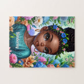 ブライド付きの黒人の女の子アフリカ系アメリカ人 ジグソーパズル (横)