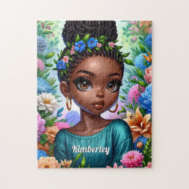 ブライド付きの黒人の女の子アフリカ系アメリカ人 ジグソーパズル