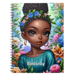 ブライド付きの黒人の女の子アフリカ系アメリカ人 ノートブック