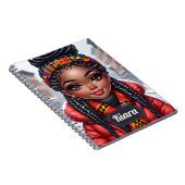 ブライド付きの黒人の女の子アフリカ系アメリカ人 ノートブック (右側)