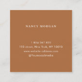 ブライド写真コラージュテラコッタ スクエア名刺 (裏面)