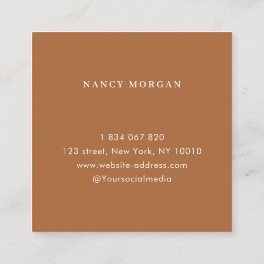 ブライド写真コラージュテラコッタ スクエア名刺 (裏面)