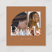 ブライド写真コラージュテラコッタ スクエア名刺 (正面)