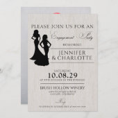 ブライド婚約パーティ 招待状 (正面/裏面)