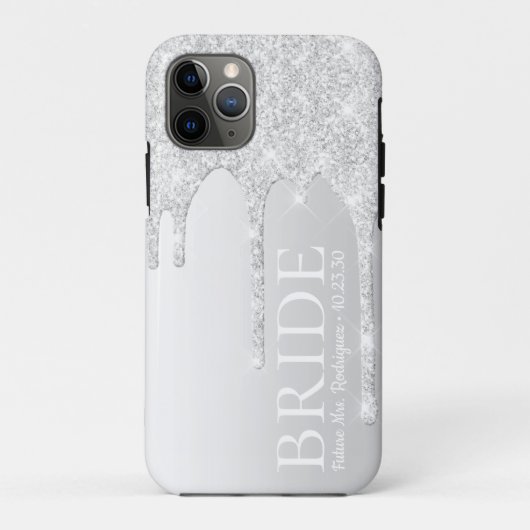 ブライド未来の奥様 シルバーグリッター垂れ流し Case-Mate iPhoneケース (裏面)