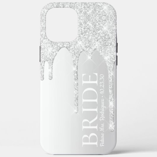 ブライド未来の奥様 シルバーグリッター垂れ流し Case-Mate iPhoneケース (裏面)