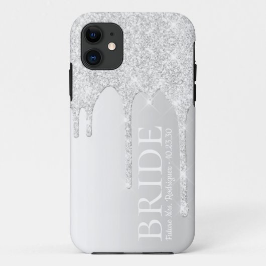 ブライド未来の奥様 シルバーグリッター垂れ流し Case-Mate iPhoneケース (裏面)