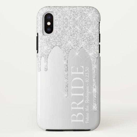 ブライド未来の奥様 シルバーグリッター垂れ流し Case-Mate iPhoneケース (裏面)