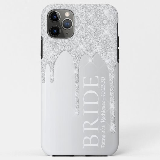 ブライド未来の奥様 シルバーグリッター垂れ流し Case-Mate iPhoneケース (裏面)