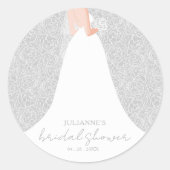 ブライド結婚インズドレスグレーブライダルシャワー ラウンドシール (正面)