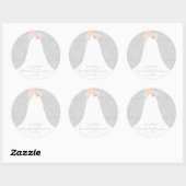 ブライド結婚インズドレスグレーブライダルシャワー ラウンドシール (シート)