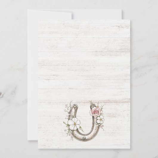 ブライド結婚インズドレス女性のカーボーイブーツブライダルシャワー 招待状 (裏面)