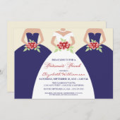ブライド·アンド·ブリデスメイド·ブランチ（海軍） 招待状 (正面/裏面)