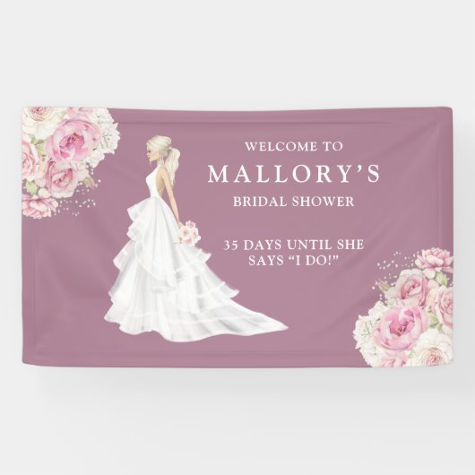 ブライド·インズ·ガウン結婚·ブライダルシャワー·ウェルカム 横断幕 (横)