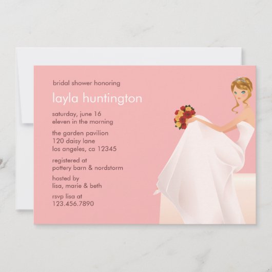 ブライド·イン·ウェイティング·ブライダルウェディングシャワーカード 招待状 (正面)