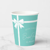 ブライド&コエレガントホワイトボウリボンブライダルシャワー 紙コップ (正面)