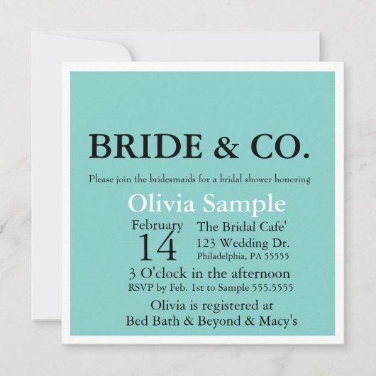ブライド&コシャワー招待状 招待状 (正面)