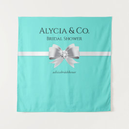 ブライド&コターコイズ/ティール（緑がかった色）背景&タペストリー タペストリー