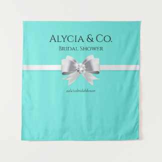 ブライド&コターコイズ/ティール（緑がかった色）背景&タペストリー タペストリー