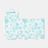 ブライド&コティール（緑がかった色）フローラトイルパーソナライズされた フェイバーボックス (折り畳みなし)