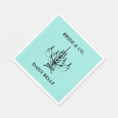 ブライド&コブライダルシャワーターコイズ スタンダードランチョンナプキン (角)