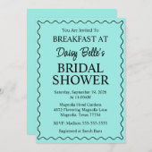 ブライド&コブライダルシャワーターコイズ 招待状 (正面/裏面)