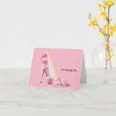 ブライド&コブライドピンクフローラヒールの個人メモ カード (黄色い花)