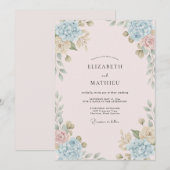 ブライド・コーンフラワー・芍薬の結婚式 招待状 (正面/裏面)