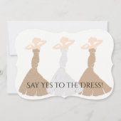 ブライド&コ金ゴールドが私の花嫁付き添いのパーティー 招待状 (正面)