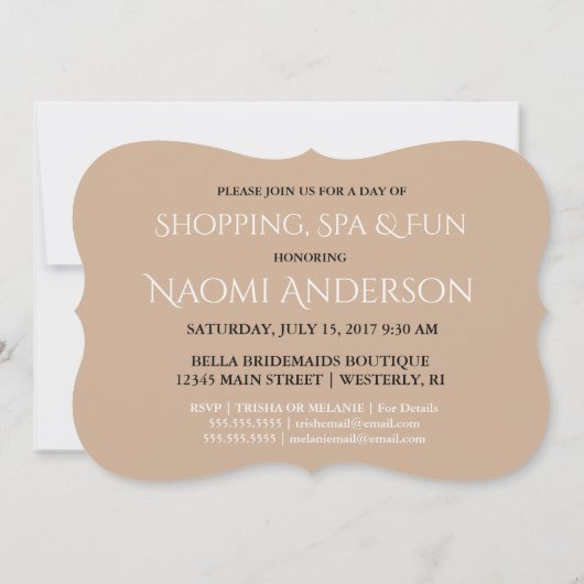 ブライド&コ金ゴールドが私の花嫁付き添いのパーティー 招待状 (裏面)