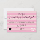 ブライド·コ·ピンクが私の花嫁の付き添いになるMOHパーティー 招待状 (裏面)