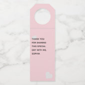 ブライド·コ·ブライドがラブピンクのブライダルシャワーパーティー ボトルネックタグ (裏面)