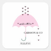 ブライド スプリンクル リトル ラブ ピンク パーティー パーソナライズド スクエアシール (正面)