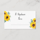 ブライド・トゥ・ビー ひまわり ハニカム ディスプレイ シャワーのお祝い エンクロージャーカード (裏面)