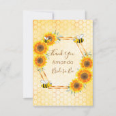 ブライド・トゥ・ビー ブライダルシャワーのための感謝カード ハニカム フラワーのある花 サンキューカード (正面)