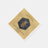 ブライド・トゥ・ビー ブライダルシャワー ハニービー ハニコム ゴールド スタンダードカクテルナプキン (角)