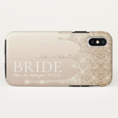 ブライド・フューチャー・ミセス ゴールド グリッター ドリップ Case-Mate iPhoneケース (裏面(横))