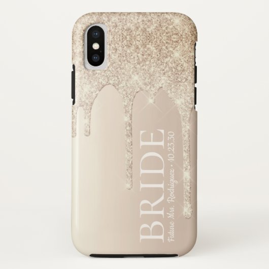 ブライド・フューチャー・ミセス ゴールド グリッター ドリップ Case-Mate iPhoneケース (裏面)