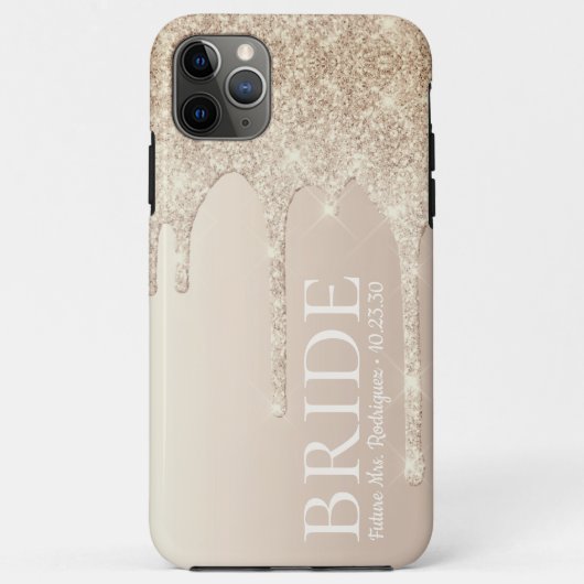 ブライド・フューチャー・ミセス ゴールド グリッター ドリップ Case-Mate iPhoneケース (裏面)