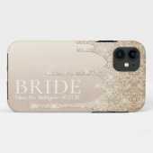 ブライド・フューチャー・ミセス ゴールド・グリッター・ドリップ Case-Mate iPhoneケース (裏面(横))