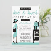ブライド&ブランチシャワー招待状、ブルー、ブラック 招待状 (スタンド正面)