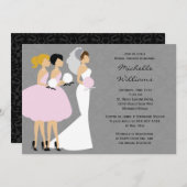 ブライド&ブリデスメイドシャワー招待状 招待状 (正面/裏面)
