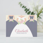 ブライド&ブリデスメイドブライダルランチプレイスカード 招待状 (スタンド正面)