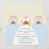 ブライド&ブリデスメイドブライダルルンチョン招待状（ミスト） 招待状 (正面/裏面)