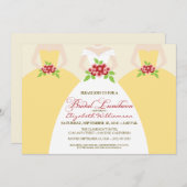 ブライド&ブリデスメイドブライダルルンチョン招待状:黄色 招待状 (正面/裏面)