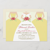 ブライド&ブリデスメイド·ランチョン/黄色 招待状 (正面/裏面)