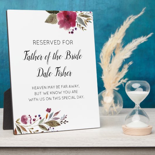 ブライド・ブルゴーニュ・メモリアルの予約結婚父 フォトプラーク (側面)