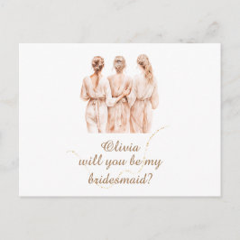 ブライド・メイドのシャンパンのシルエット提案 ポストカード
