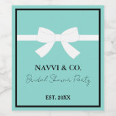 ブライド&COティール（緑がかった色）ブルーブライダルシャワーティアラパーティー ワインラベル (シングルラベル)